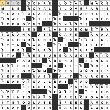 Answers to LA Times Sunday Crossword 19th May 2013