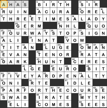 la times crossword answers monday may 20th 2013