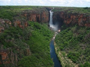 a waterfall in kakadu national park