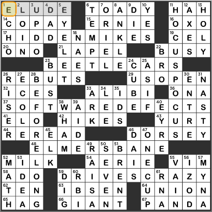 Answers to LA Times Crossword Puzzle Thursday July 11 2013