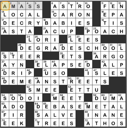 LA Times Crossword Answers Wednesday August 28 2013