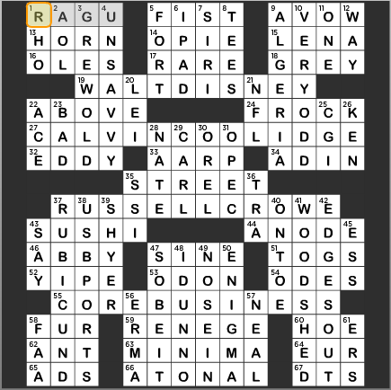 LA Times Crossword Answers Wednesday Sept 25 2013