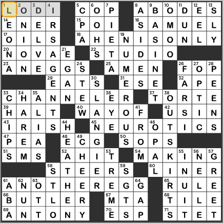 LA Times Crossword Answers Friday October 25 2013