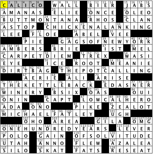L.A. Times Crossword Answers Sunday December 22 2013