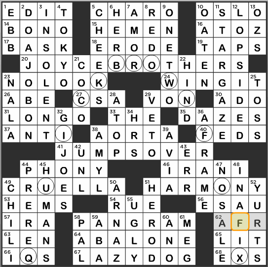 L.A. Times Crossword Answers Friday January 10 2014