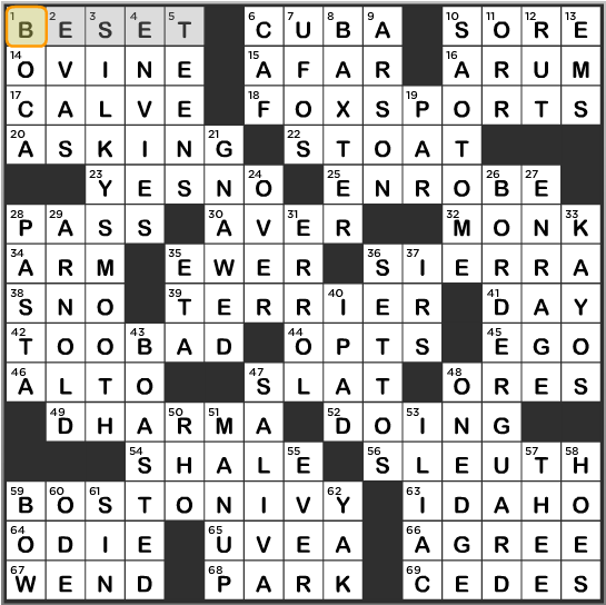 L.A. Times Crossword Answers Wednesday Jan. 15 2014