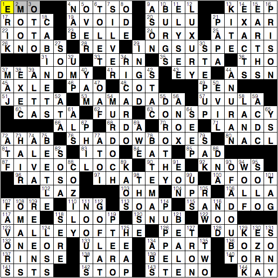 Sunday feb 2nd 2014 la times crossword answers