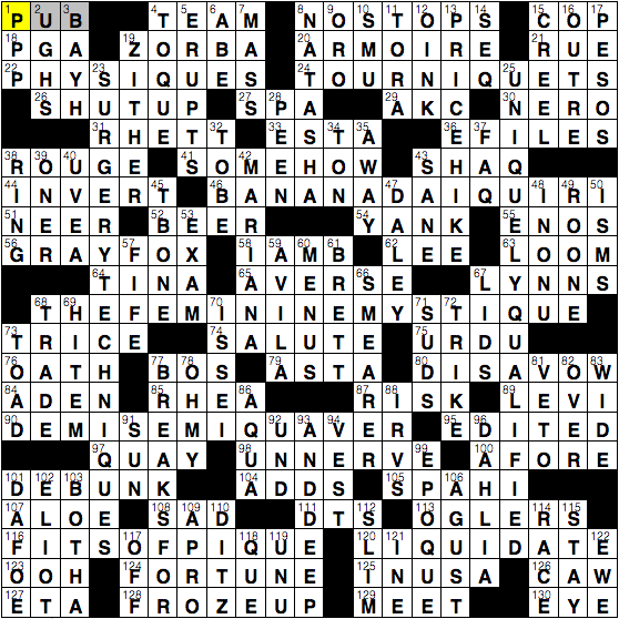 LA Times Crossword Answers Sunday February 16 2014