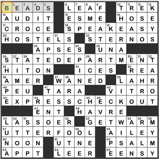LA Times Crossword Answers Monday March 3rd 2014