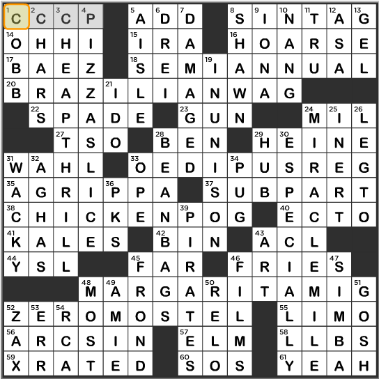 LA Times Crossword Answers Friday April 25 2014