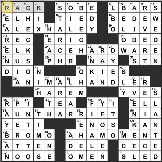 LA Times Crossword Answers Wednesday April 23 2014
