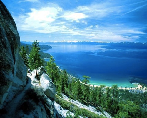 Lake Tahoe view from mountainside