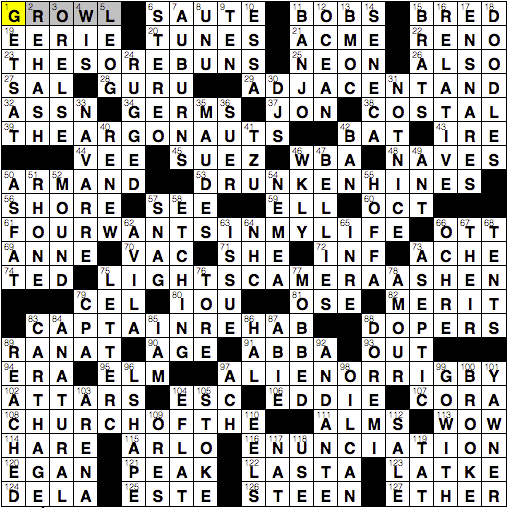 LA Times Crossword Answers Sunday June 15th 2014