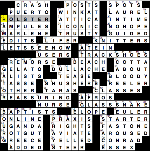 LA Times Crossword Answers Sunday September 7th 2014
