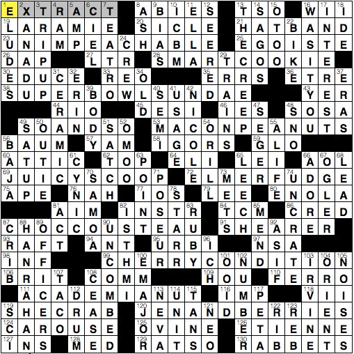 LA Times Crossword Answers Sunday August 9th 2015