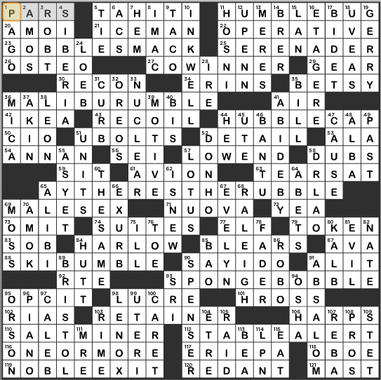 LA Times Crossword Answers Sunday March 6th 2016