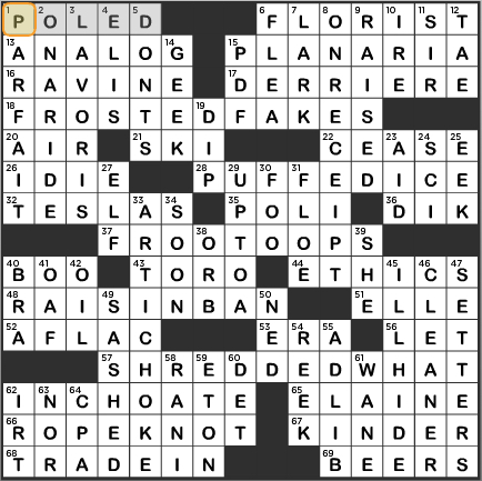 LA Times Crossword Answers Friday April 29th 2016