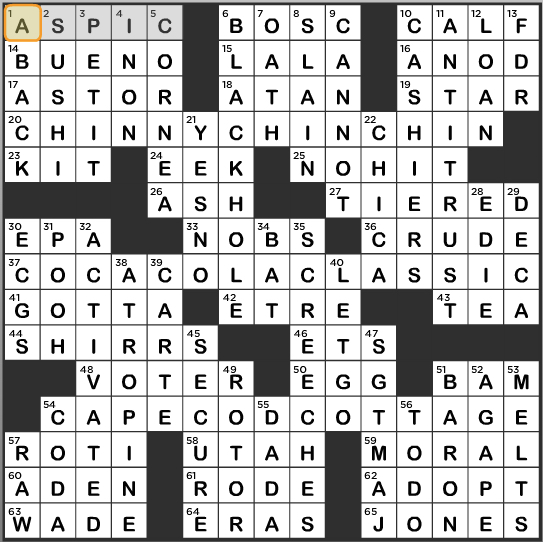 LA Times Crossword Answers Wednesday April 20th 2016