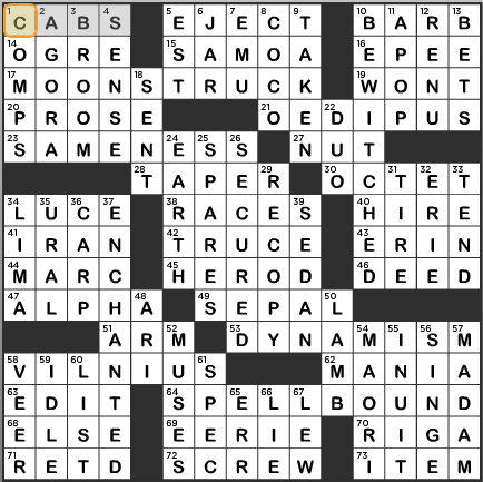 LA Times Crossword Answers Monday May 16th 2016