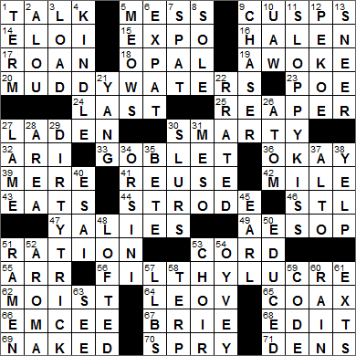 LA Times Crossword Answers Monday May 30th 2016