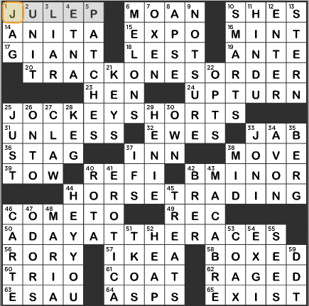 LA Times Crossword Answers Monday May 9th 2016