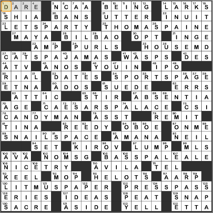 LA Times Crossword Answers Sunday May 15th 2016