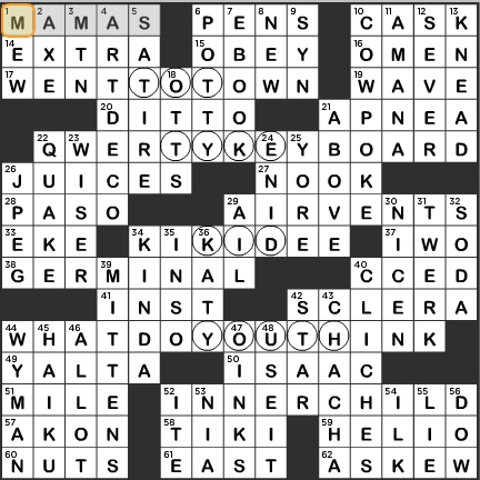 LA Times Crossword Answers Thursday May 19th 2016