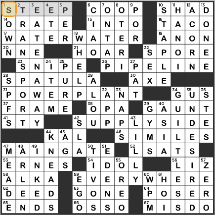 LA Times Crossword Answers Wednesday May 18th 2016