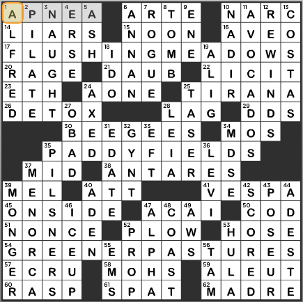 LA Times Crossword Answers Wednesday May 4th 2016