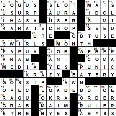 LA Times Crossword Answers Tuesday July 5th 2016
