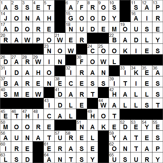 LA Times Crossword Answers Wednesday July 6th 2016