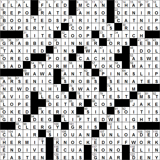 LA Times Crossword Answers Sunday August 14th 2016