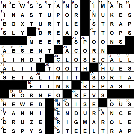 LA Times Crossword Answers Saturday September 24th 2016