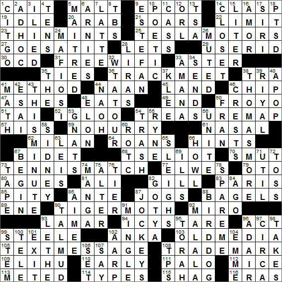 LA Times Crossword Answers Sunday September 25th 2016