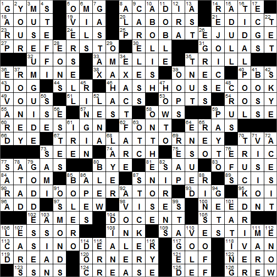 LA Times Crossword Answers Sunday September 4th 2016