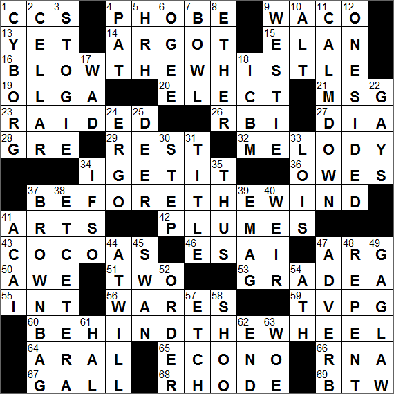 LA Times Crossword Answers Monday October 3rd 2016