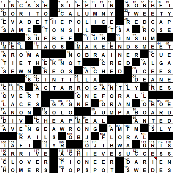 LA Times Crossword Answers Sunday October 16th 2016