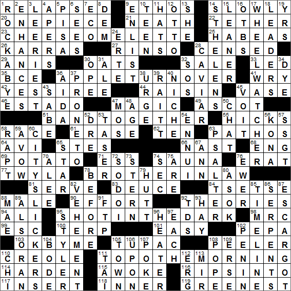 LA Times Crossword Answers Sunday October 9th 2016
