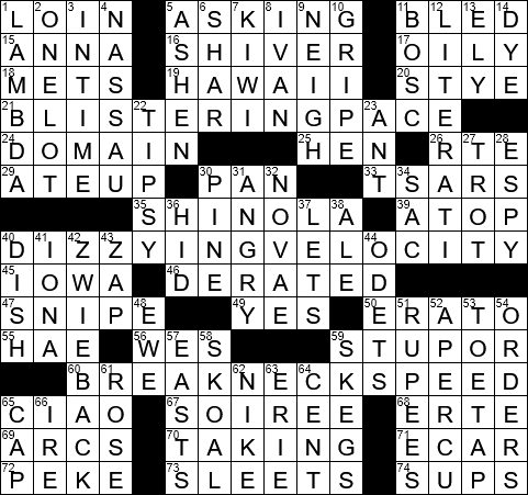 LA Times Crossword Answers Wednesday January 24th 2018
