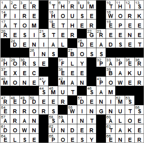 LA Times Crossword Answers Monday May 14th 2018