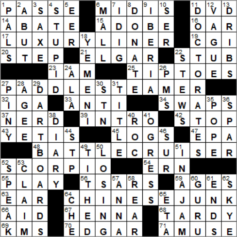 LA Times Crossword Answers Thursday May 24th 2018