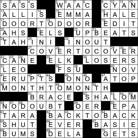 LA Times Crossword Answers Monday September 24th 2018
