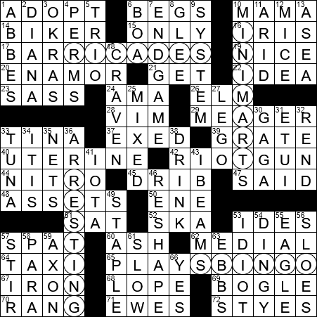 LA Times Crossword Answers Wednesday October 24th 2018