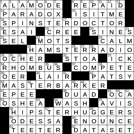LA Times Crossword Answers Friday October 19th 2018  
