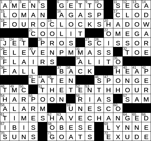LA Times Crossword Answers Friday November 2nd 2018