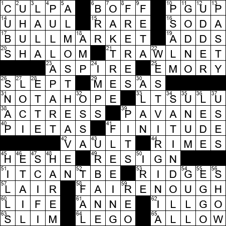LA Times Crossword Answers Friday December 28th 2018