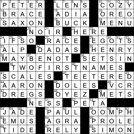 LA Times Crossword Answers Tuesday December 11th 2018