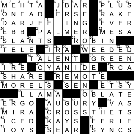 LA Times Crossword Answers Wednesday December 12th 2018