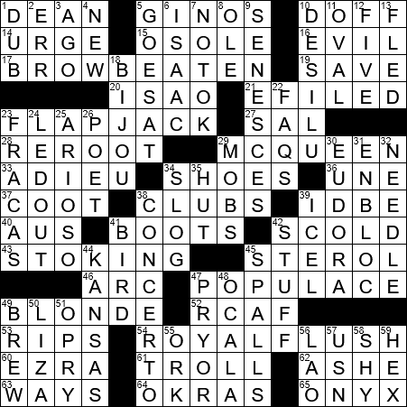 LA Times Crossword Answers Wednesday December 26th 2018