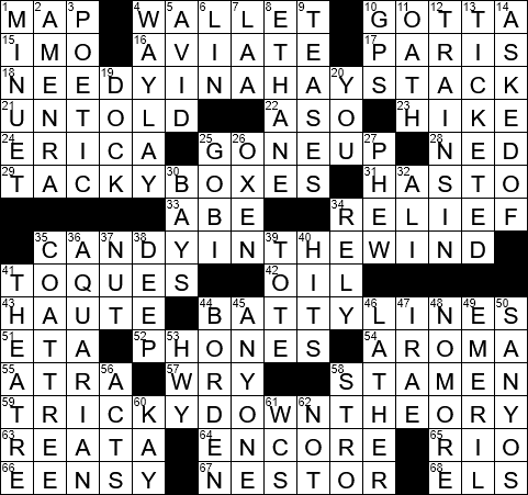 LA Times Crossword Answers Friday January 11th 2019